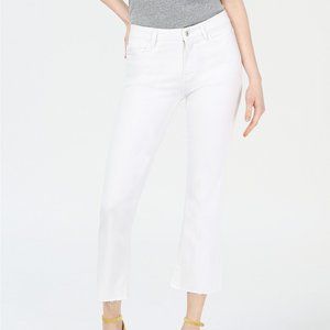 M1858 Lucy Cropped Frayed-Hem Jeans
